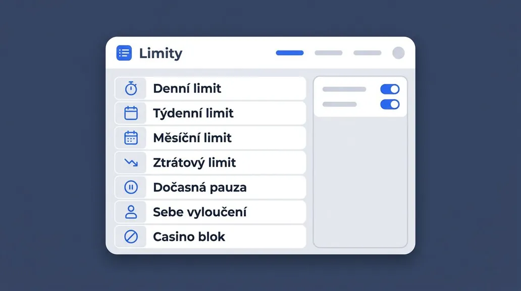 Nastavení účtu a limity sázení